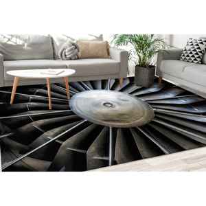 Alfombra Moderna con Estampado de Turbina de Avión, Alfombra Suave No Tejida para Entrada o Decoración del Hogar - Product Image 5