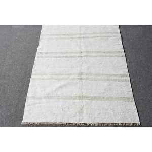 Vintage 2.8x10.2 ft <b>Rug</b>, <b>Runner</b> Turkish <b>Rug</b>, White Gray Moroccan <b>Rug</b> - Product Image 5