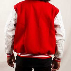 Veste universitaire personnalisée Fabricant de manches en cuir et en laine Veste de baseball pour collège Vente en gros Fournisseur d'usine OEM de haute qualité - Product Image 2