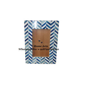 Marco de espejo colgante de pared de forma Rectangular de diseño admirable Marco de espejo de madera hecho a mano con trabajo de incrustaciones de hueso a granel - Product Image 5