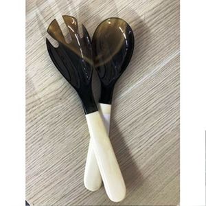 Juego de Cubiertos de cuerno de búfalo marrón y negro Herramientas DE SERVICIO DE CUERNO DE LUZ DE LUJO únicas para ensalada Más vendidos en la India 11 - Product Image 6