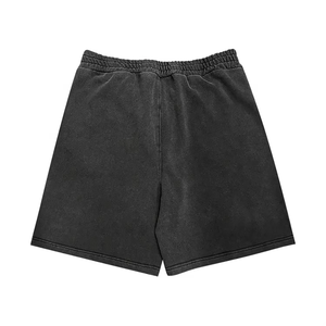 Pantalones cortos de lavado ácido transpirables de servicio OEM de peso pesado para hombres Pantalones cortos de cintura con cordón de último diseño para hombres - Product Image 2