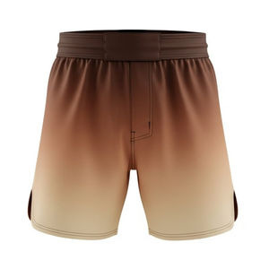 Pantalones Cortos de MMA OEM en Degradado de Beige Arena Marrón Oscuro, Clásicos para Entrenamiento de Boxeo, Artes Marciales, Elásticos, Transpirables y de Secado Rápido - Product Image 4