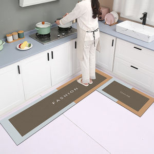 Ensemble de tapis de sol de cuisine modernes sur mesure, en polyester, avec couche absorbante et dos antidérapant en caoutchouc, lavable, décoration intérieure - Product Image 2