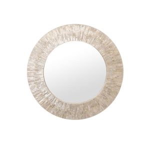 Espejos de pared costeros de nácar iluminados de alta calidad, forma redonda, estilo lujoso, decoración del hogar hecha en Vietnam - Product Image 4