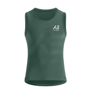 Maillot de cyclisme sans manches KATBROS pour adulte unisexe, vert, respirant, en polyester, avec logo imprimé par transfert thermique sur le devant - Product Image 1