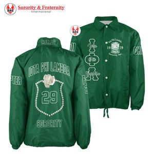 Veste de baseball personnalisée Iota Phi Lambda en chenille brodée Hip Hop, 100% polyester respirant, hiver, devant uni - Product Image 6
