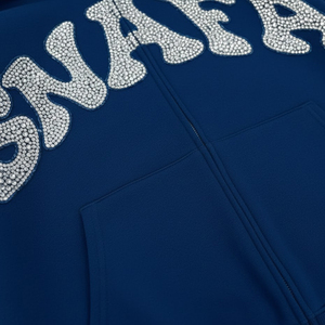 Custom Tracksuits For Men Heavyweight Street Wear Tracksuits For Men Rhinestone <b>Washed</b> Sweatpants And Hoodie Track Suit Set - Product Image 3