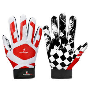 ถุงมือรับบอลอเมริกันฟุตบอลสำหรับผู้หญิง คุณภาพสูง ผลิตตามสั่ง ระบายอากาศได้ดี หนังไมโครไฟเบอร์แบบเต็มนิ้ว พิมพ์ลายดิจิทัล พร้อมตะขอเกี่ยว - Product Image 2