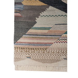 Manchaha Luxury Ivory Hand Knotted Wool Bamboo Silk Rug Geometric Modern Design Plush Handmade <b>Washable</b> for Teens' Home - Product Image 4