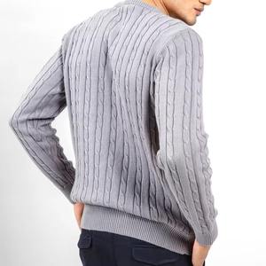 Pull-over décontracté pour homme en maille respirante à manches longues, tricoté par un créateur de mode, devant en polyester/coton, hiver - Product Image 2