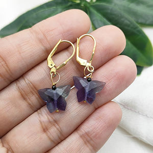 Rainbow Fluorite Gemstone Wire Wrapped Lever Back Boucles d'oreilles Grossiste - Product Image 5