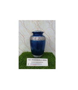 Urnes de crémation de la collection de cendres en aluminium bleu de style américain à bas prix du marché Urne en aluminium de haute qualité - Product Image 1