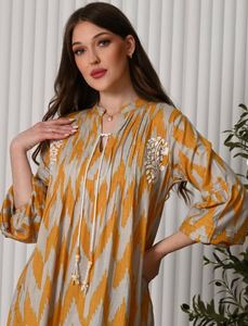 Manches longues bouffantes fleur ukrainienne robe brodée indienne traditionnelle pour les femmes 2025 coton été nouveau Design robe broderie - Product Image 2