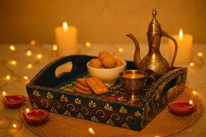 Bandeja de Servicio de Diseño con Recubrimiento de Esmalte de Madera MDF, Bandeja de Mesa de Alta Calidad para Hoteles y Restaurantes - Product Image 4