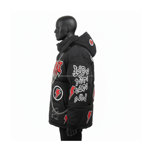 Premium <b>Men</b> Puffer <b>Jacket</b> Warm Polyester Fabric with Embroidered Logo and <b>Camo</b> Panel Stylish Streetwear Puffer <b>Jacket</b> for man - Product Image 5