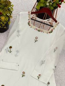 Vestido Bollywood Salwar Kurta de seda paquistaní indio tradicional de diseñador para ropa de fiesta - Product Image 4