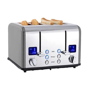 Tostadora eléctrica de 4 rebanadas de alta calidad, diseño de Metal Pop para uso doméstico, para hacer sándwiches de pan para cafetería, Hotel, cocina - Product Image 2