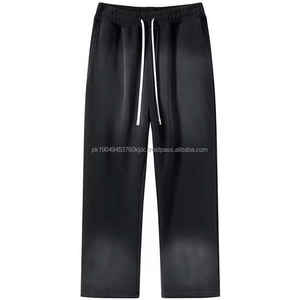 Tout nouveau pantalon de rue décontracté pour hommes pantalon de survêtement respirant lavé à l'acide pantalon de survêtement personnalisé à la mode lavé pantalon droit pour hommes - Product Image 1