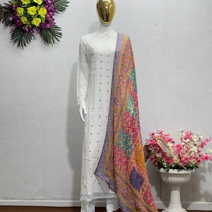 DISEÑADOR HEAVY FUAX GEORGETTE TOP CON FANCY DIGITAL PRINT DUPATTA - Product Image 1