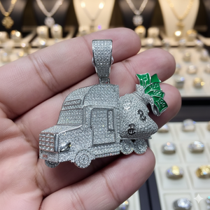 Colgante de Bolsa de Dinero, Elaborado en Plata 925 con Diamante Moissanita, Diseño de Lujo Hip Hop, Estilo Iced Out - Product Image 1
