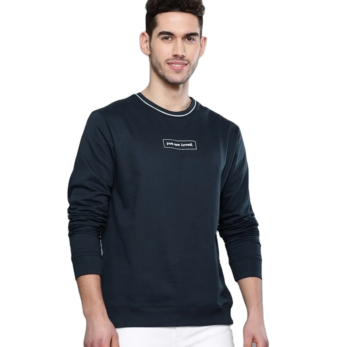 2022 Men's High Quality Fashionable Casual Wear Solid Color O Neck Full Sleeve Slim Fit Sweatshirt From Bangladesh