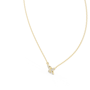 Colgante de Diamante Cultivado en Laboratorio con Corte Redondo, Collar de Diamantes de Mariposa en Oro Sólido de 14K y 18K, DEF VVS, Joyería Fina de Moda para Uso Diario, ODM - Product Image 4