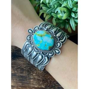 Alex Sanchez Sonoran Mountain Turquoise & Sterling <b>Silver</b> Fashion <b>Cuff</b> <b>Bracelet</b> - Product Image 2