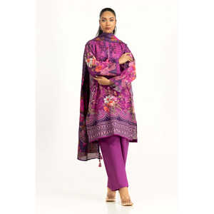 Ensemble de costume d'hiver pour femmes IUSTKSD-1277, imprimé Khaddar, 3 pièces, 100% coton - Product Image 5