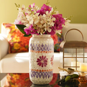 Jarrón de madreperla de mediados de siglo hecho a mano para decoración del hogar, jarrón de decoración floral elegante hecho en Vietnam - Product Image 5