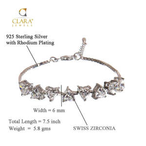 Pulsera de tenis CLARA de plata de ley 925 con circonita suiza, regalo solitario de San Valentín para mujeres y niñas - Product Image 5