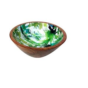 Utensilios de cocina Fideos Cuenco para servir Decoración de mesa de cena Plato para servir Cuencos de madera de mango decorativos hechos a mano - Product Image 5