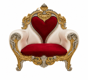 Juego de Sofás de Lujo en Forma de Corazón para Recepción de Bodas, Diseño en Dorado Brillante Tallado, para Eventos Nupciales, Hecho en EE. UU. - Product Image 4