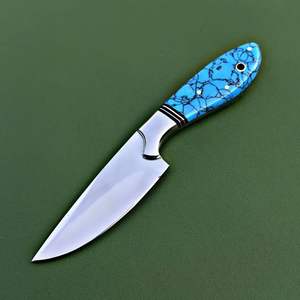 Cuchillo de Caza de Acero de Damasco 2024 Hecho a Mano con Acero con Alto Contenido de Carbono, Encuentra un Icono Similar, Venta al por Mayor, Mango Verde Hecho a Mano, Funda Fina - Product Image 3