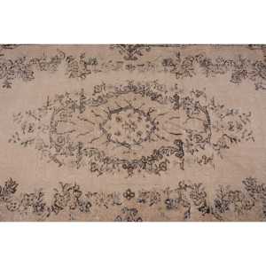 3.5x7.3 ft Turkish Rug, Vintage Rug, <b>Brown</b> Patchwork <b>Wool</b> Rug - Product Image 5