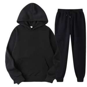 Chándal de invierno gris y negro y Gymsuit para hombre y mujer con capucha de calidad genuina con sudaderas con capucha de lana inferior logotipo personalizado - Product Image 4