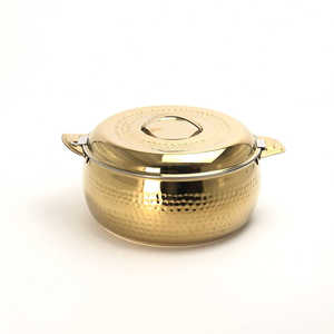 Vente chaude Finition Or Premium Acier Martelé Conception Écologique Hotpot Servant Réchauffeur De Nourriture Couvercle De Pot 25cm De Diamètre - Product Image 1