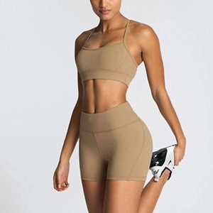 Ensemble de Yoga sans couture femmes rose haut à manches courtes avec Leggings taille haute deux pièces vêtements d'entraînement sport Fitness ensembles de gymnastique - Product Image 3