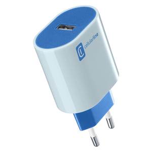 Cargador USB Tipo-A de 12W STYLECOLOR, Cable Azul ACHUSBSMART12WB para Cargar Smartphones - Product Image 1