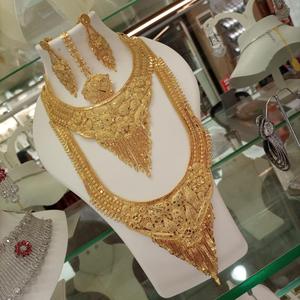 Trendy Bridal Jewellery for Turkey Marriage Long Necklace Set With Earrings for Women Charm Ready to Ship - Product Image 3