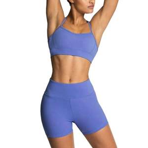 Conjuntos de entrenamiento lavados Vintage sólidos para mujer, trajes de Yoga, Sujetador deportivo, mallas de cintura alta, ropa de gimnasio, chándal de secado rápido de 2 piezas - Product Image 1