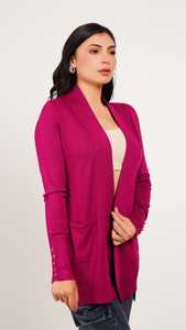 Longue ligne Cardigan avec poche 2024 élégant ouvert devant laine femmes Cardigan surdimensionné bouton col en v coupe ample conception surdimensionnée - Product Image 2