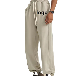 กางเกงจ็อกเกอร์ขายาวทรงตรงแบบ unisex คุณภาพสูง ผ้าฝ้าย 100% หนัก 500gsm ทรงหลวม สไตล์ลำลอง - Product Image 1