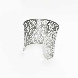 Brazalete ancho de diseñador floral moderno de latón puro 100% hecho a mano, brazalete ajustable, regalo para mamá de MS Handicraft - Product Image 4