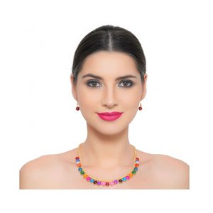 Multicolor Vintage Style Mala Necklace <b>Set</b> with Zircon Pearl Diamond Gold Plated Copper for Party <b>Bridal</b> Fine Eid <b>Jewelry</b> - Product Image 4