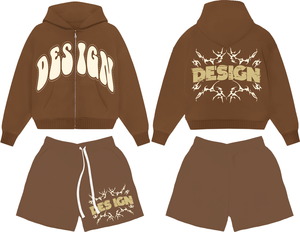 Unisex Summer Cropped <b>Shorts</b> <b>Sets</b> New Customized Printed Design Jogger Suit <b>Top</b> & Hoodie Casual for Men & <b>Women</b> - Product Image 2