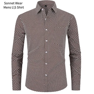 Chemise à manches longues pour homme, coupe ajustée, imprimé floral AOP - Product Image 6