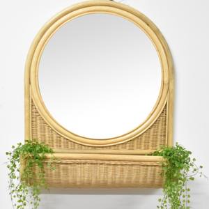 Étagères en rotin de haute qualité à prix avantageux, miroirs Hamade, étagères à miroirs naturels - Product Image 5