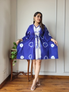 Vestido Kaftan de Algodón con Estampado Bohemio Holgado Hecho a Medida con Cintura Natural, Listo para el Verano, Ideal para Clientes de Boutique - Product Image 4