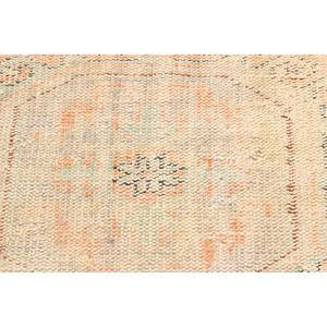Tapis turc, tapis rond de 2,9 x 2,7 pieds, tapis en laine orange et vert - Product Image 5